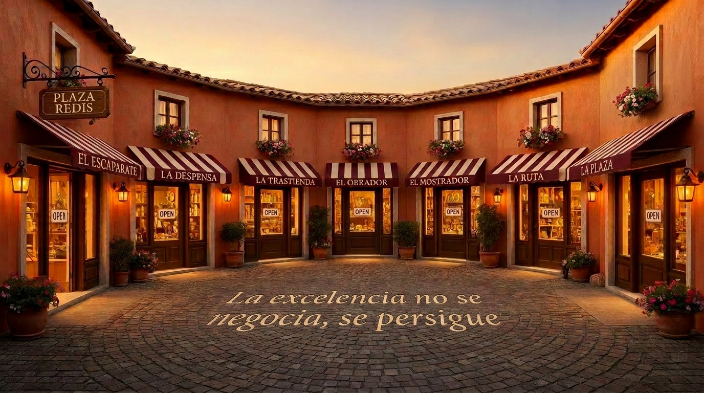 La plaza REDIS con sus tiendas gourmet